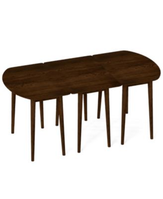 Extendable Dining Table Set with Half Round and Rectangular Tables