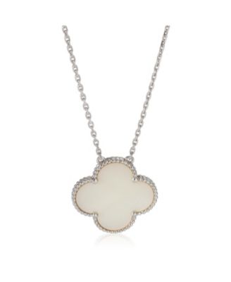 White Gold Mother Of Pearl Magic Alhambra Pendant
