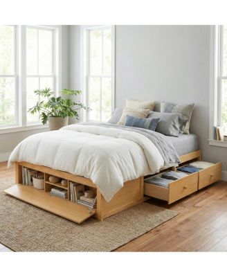 Platform Bed w/ 4 Drawers and Lift Storage, No Headboard