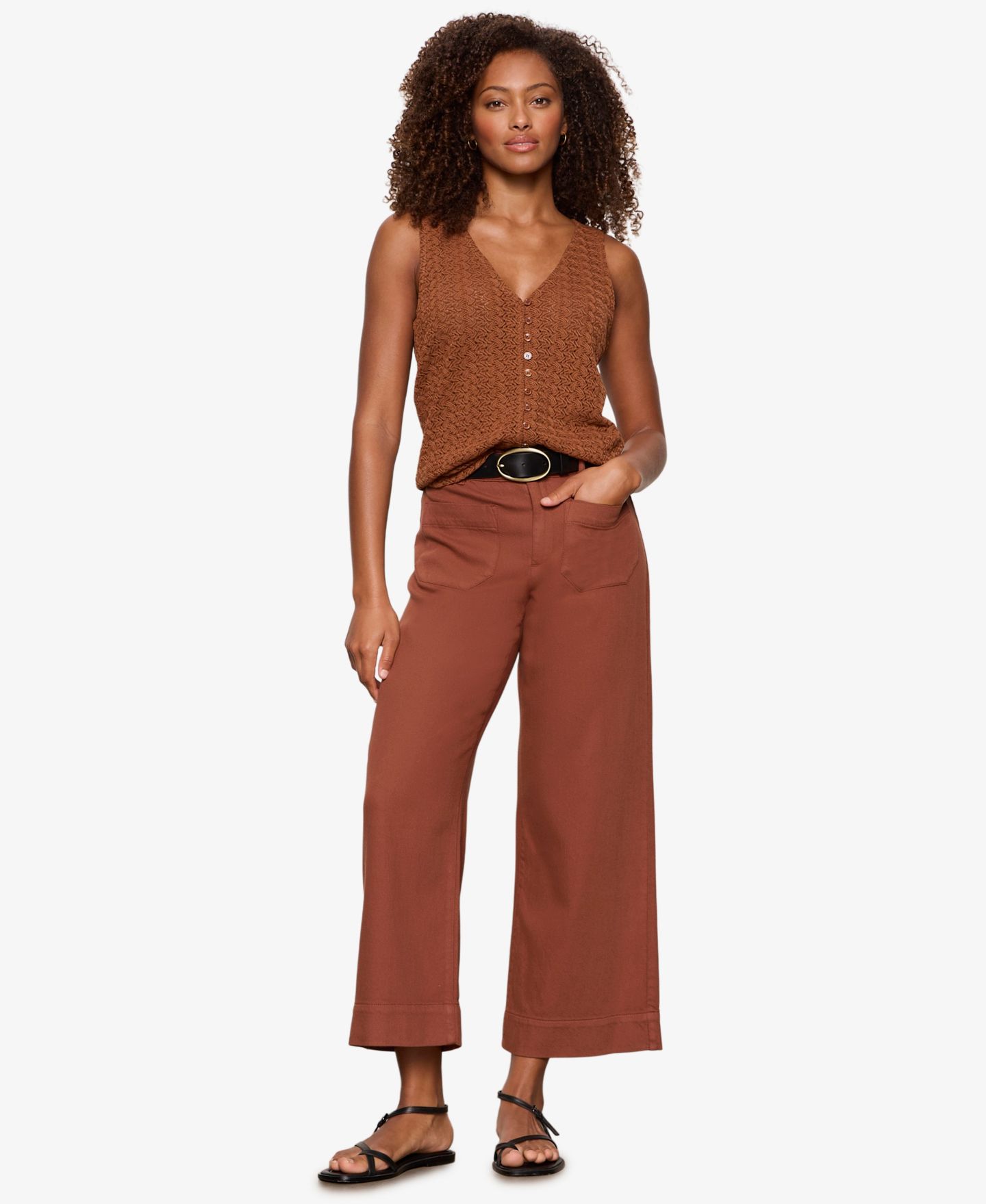 Женские брюки Sanctuary Soft Marine Cotton Cropped Pants, цвет: Глиняный — фото 2