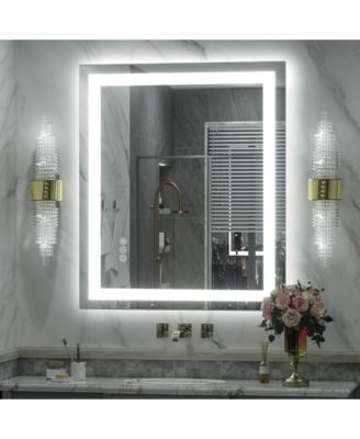 30" x 36" Super Bright Front and Back LED Lighted Anti-Fog Tempered Glass Bathroom/Vanity Mirror with ETL and 3-Year Warranty