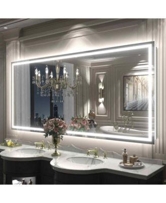 72" x 32" Super Bright Front and Back LED Lighted Anti-Fog Tempered Glass Bathroom/Vanity Mirror with ETL and 3-Year Warranty