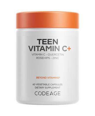 Teen Vitamin C, Quercetin, Zinc, Elderberry, Rosehip, Citrus Bioflavonoids, 60 Capsules