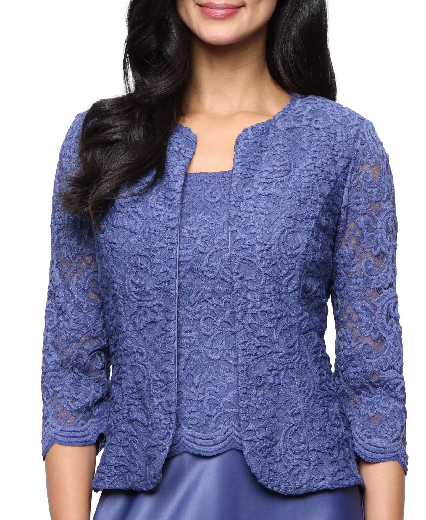 Женская куртка Alex Evenings Petite Lace Dress and Jacket, цвет: Cornflower — фото 3