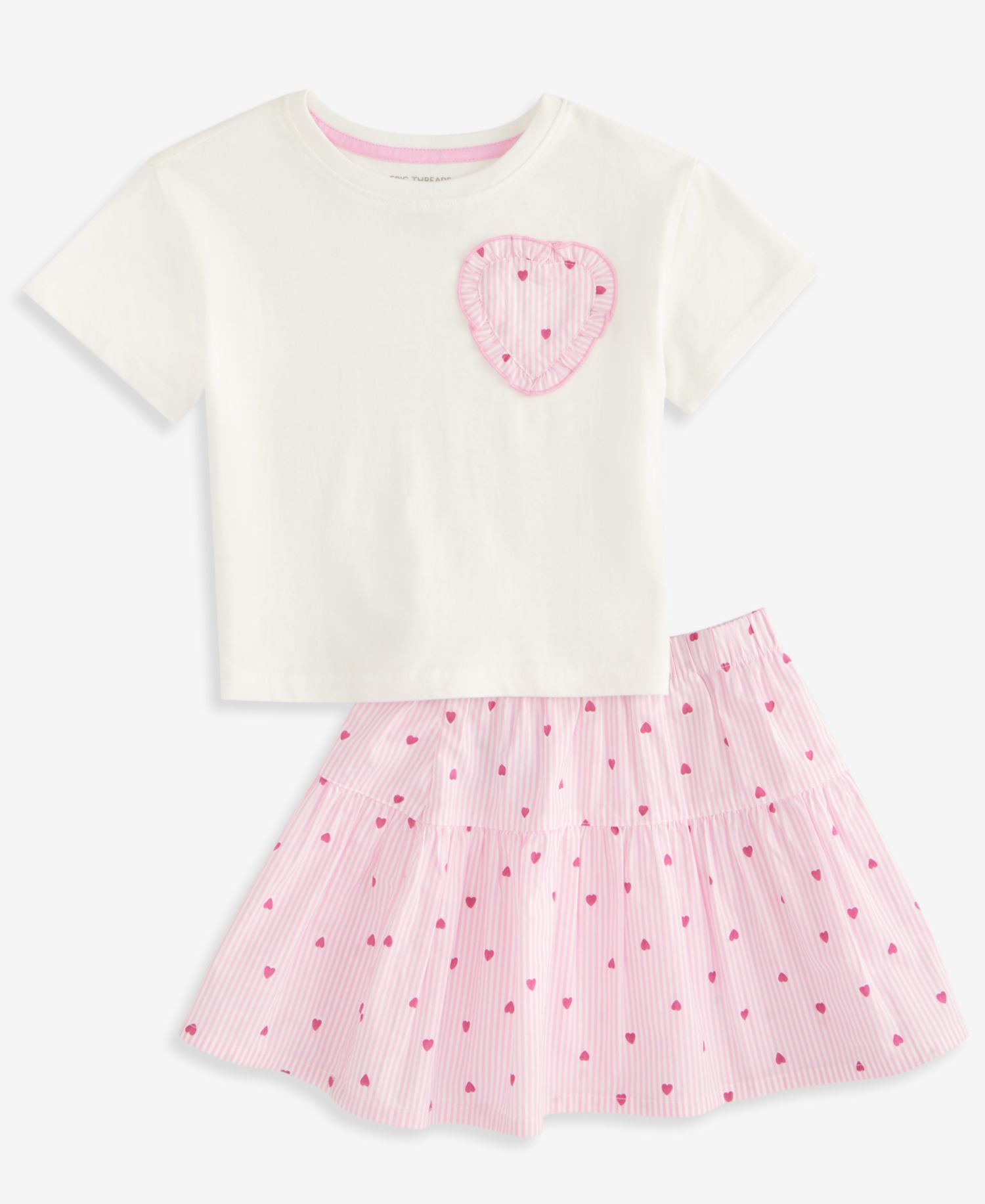 Toddler Girls' 12M-5T Heart Top and Bubble Skirt, 2-Piece Set