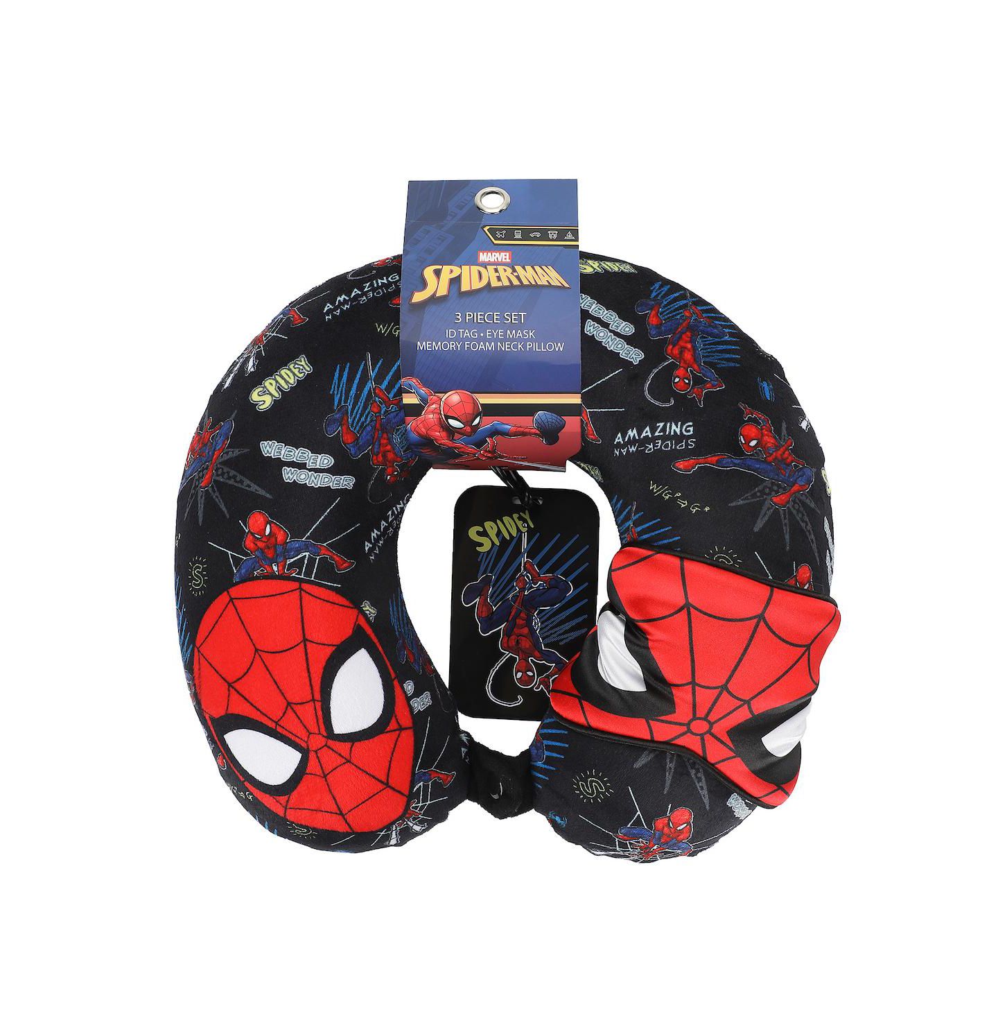 Spider-Man Mask and Character Print 3-Piece Neck Pillow Set, цвет: Spider-Man Mask & Character — фото 5