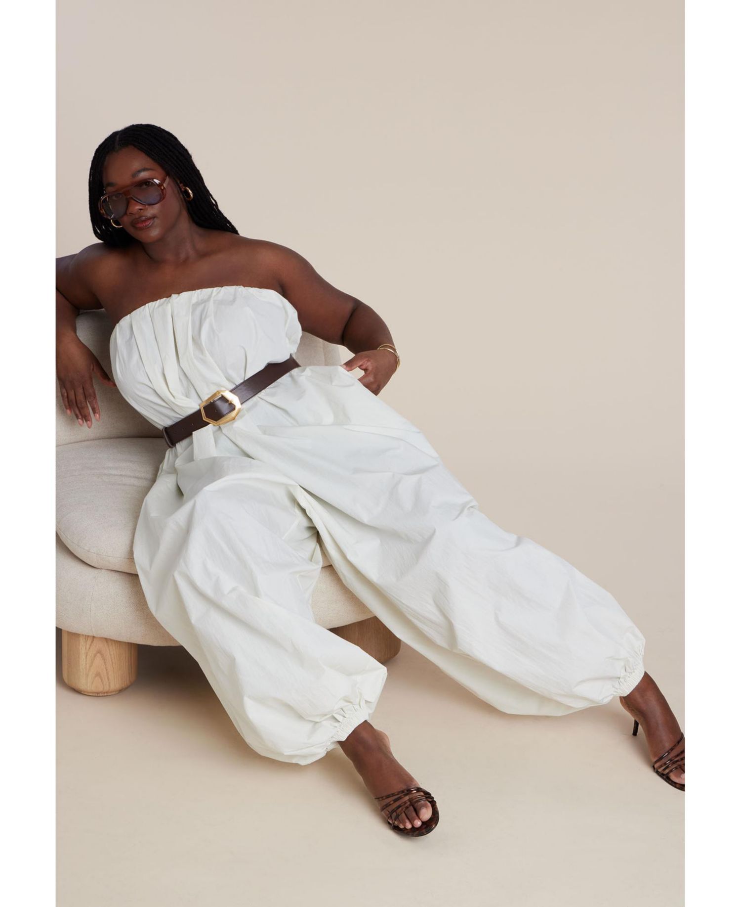 Women's Belted Balloon Jumpsuit