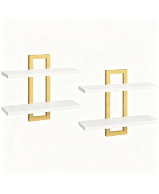 Double-Layer Floating Shelves for Home Decor, Capacity, Easy Install, Versatile Use