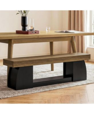 63 Inch Dining Bench, Farmhouse Long Kitchen Table Bench with Sturdy Frame, Wooden Indoor Kitchen Dining Seat