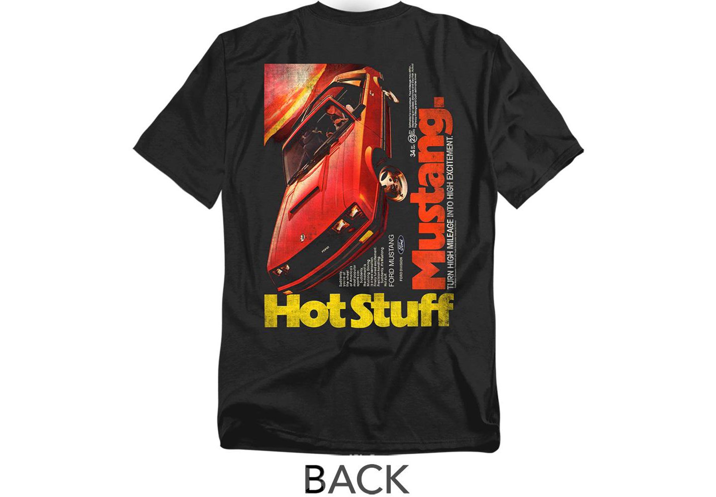 Мужская футболка Mustang Ford Hot Stuff Front Back, цвет: Чёрный — фото 3