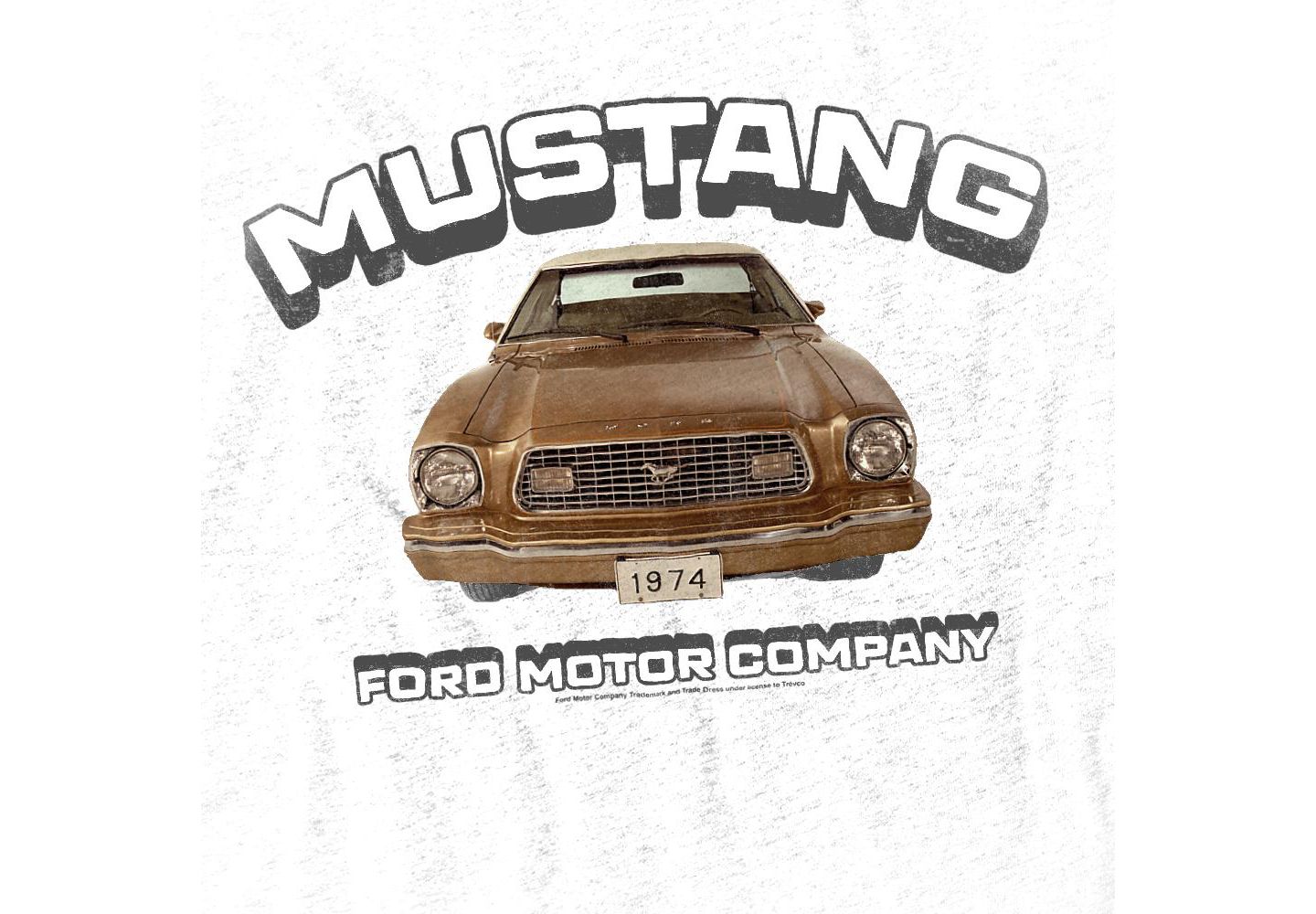 Мужская футболка Mustang Ford Retro, цвет: Меланжевый — фото 3