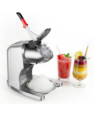 Commercial Electric Ice Shaver 209LBS/H, 1450RPM, Shaved Snow Cone Machine for Dessert Shops, Bars, Silver