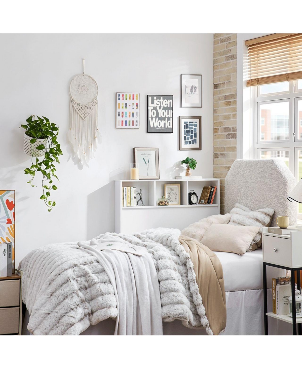DormCo Yak About It Compact Classic Bedside Shelf