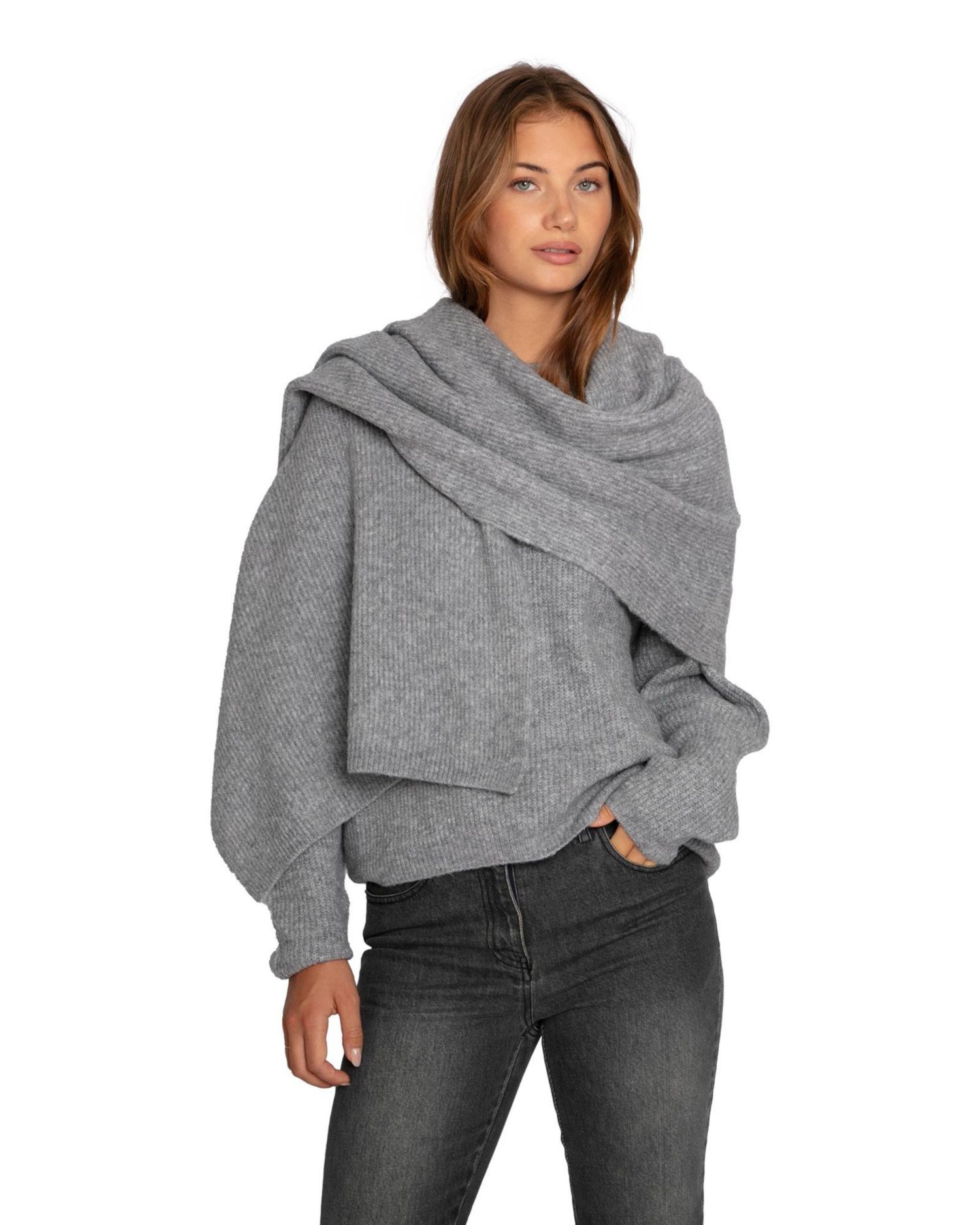 Women's Wrap Me Up Scarf Sweater
