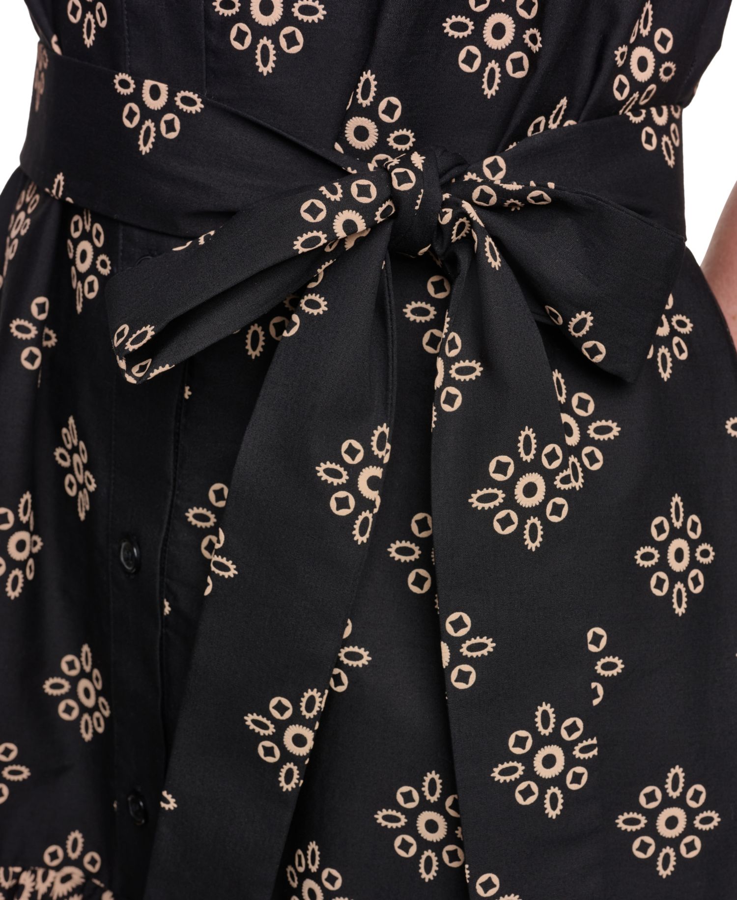 Petite Short-Sleeve Fit and Flare Shirt-Dress