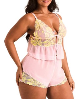 Adore Me Plus Size Tammy Camisole & Shorts Set Lingerie - Macy's