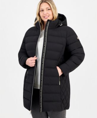 Michael Kors Plus Size Hooded Packable Puffer Coat