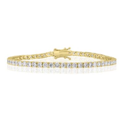 Elegant Round 3mm Brilliant Cubic Zirconia Tennis Bracelet.