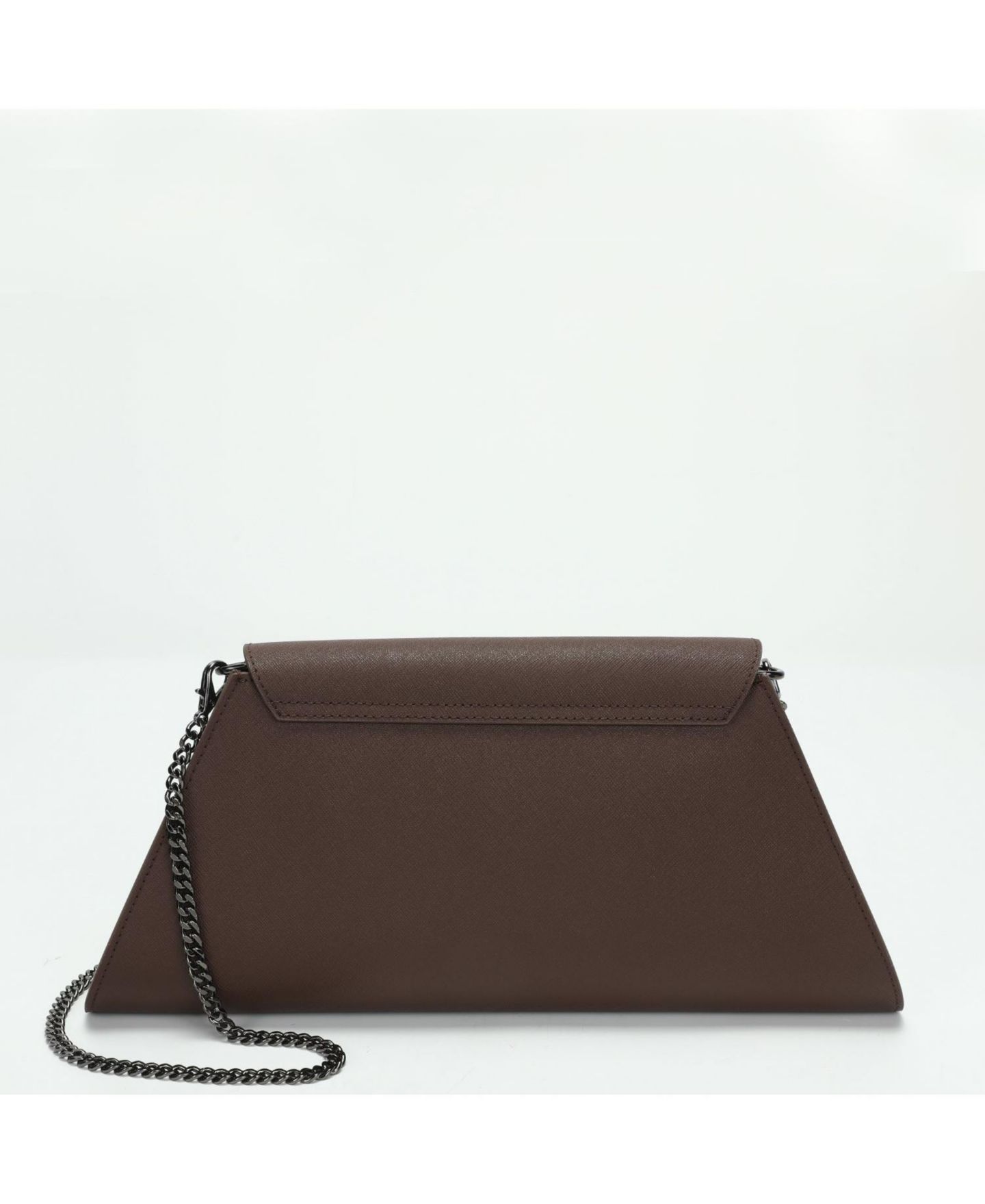 Женский клатч SUSU Saffiano Leather Envelope Clutch Purse Crossbody Shoulder Evening Bag Elegant Handbag with Chain Strap, цвет: Шоколадный коричневый / Тёмно-коричневый — фото 4
