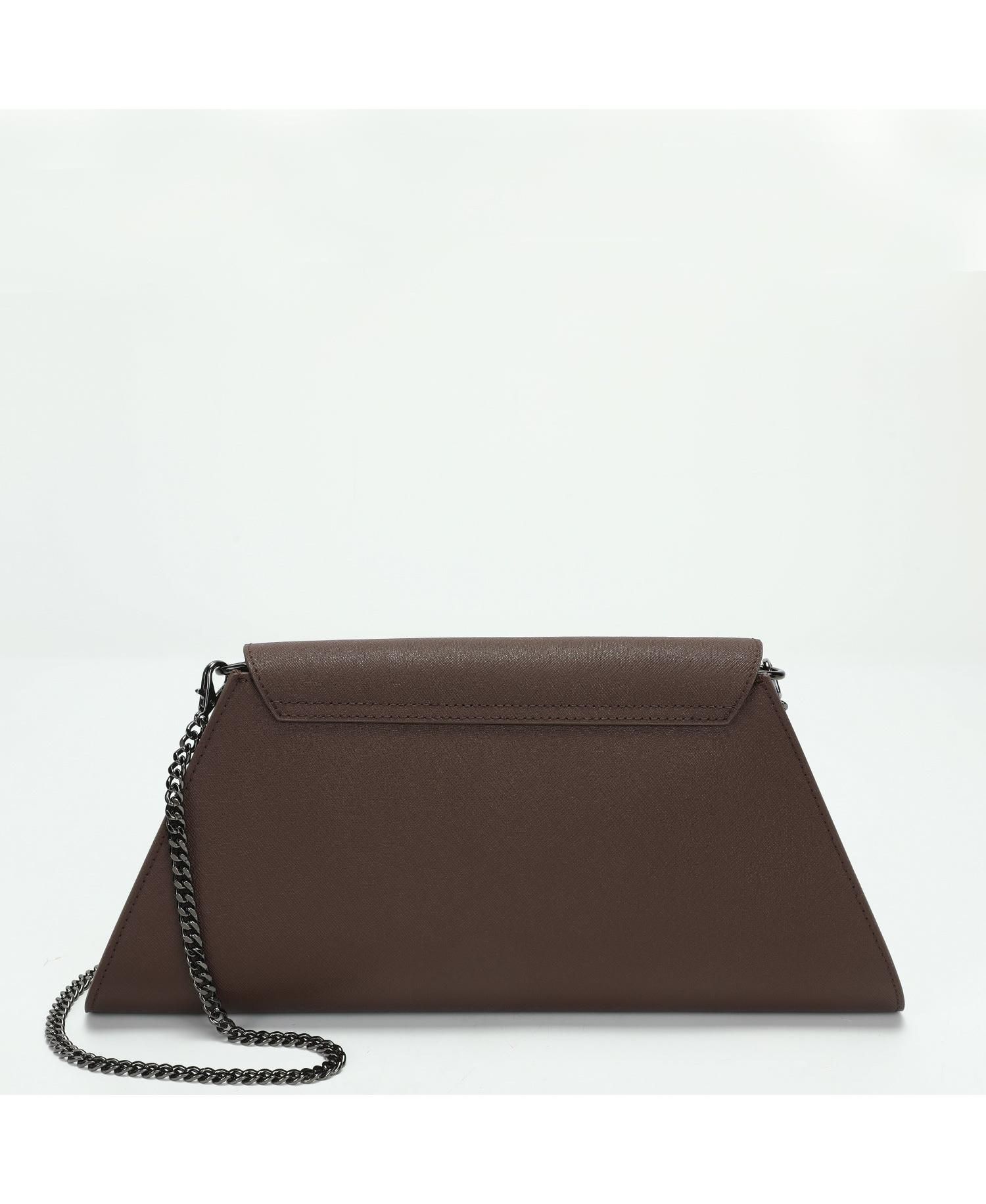 Women's Saffiano Leather Envelope Clutch Purse Crossbody Shoulder Evening Bag Elegant Handbag with Chain Strap