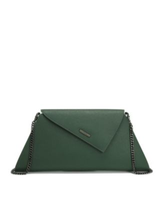 Women's Saffiano Leather Envelope Clutch Purse Crossbody Shoulder Evening Bag Elegant Handbag with Chain Strap