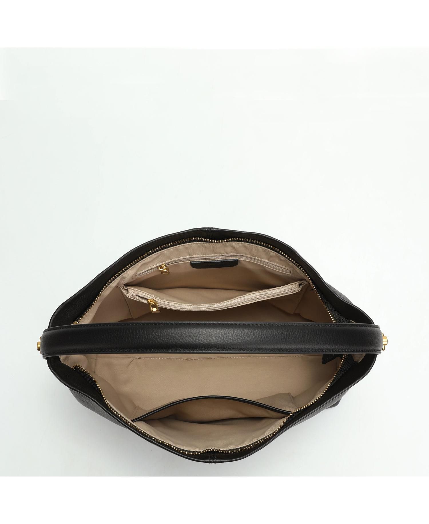 Mara Soft Pebbled Leather Slouchy Hobo Shoulder Bag with Crossbody Strap Casual Everyday Tote Purse