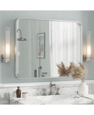 32" x 40" High-Strength Tempered Glass and Aluminum Alloy Framed Wall Decor Bathroom Vanity Mirror