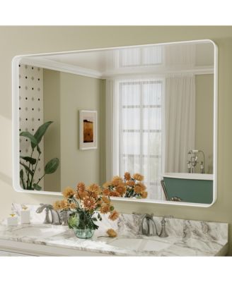 60" x 40" High-Strength Tempered Glass and Aluminum Alloy Framed Wall Decor Bathroom Vanity Mirror