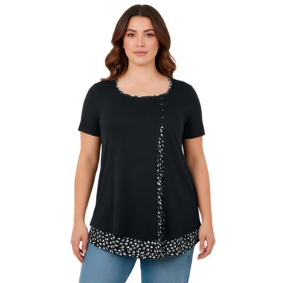 Women's Short Sleeve Layered Tunic