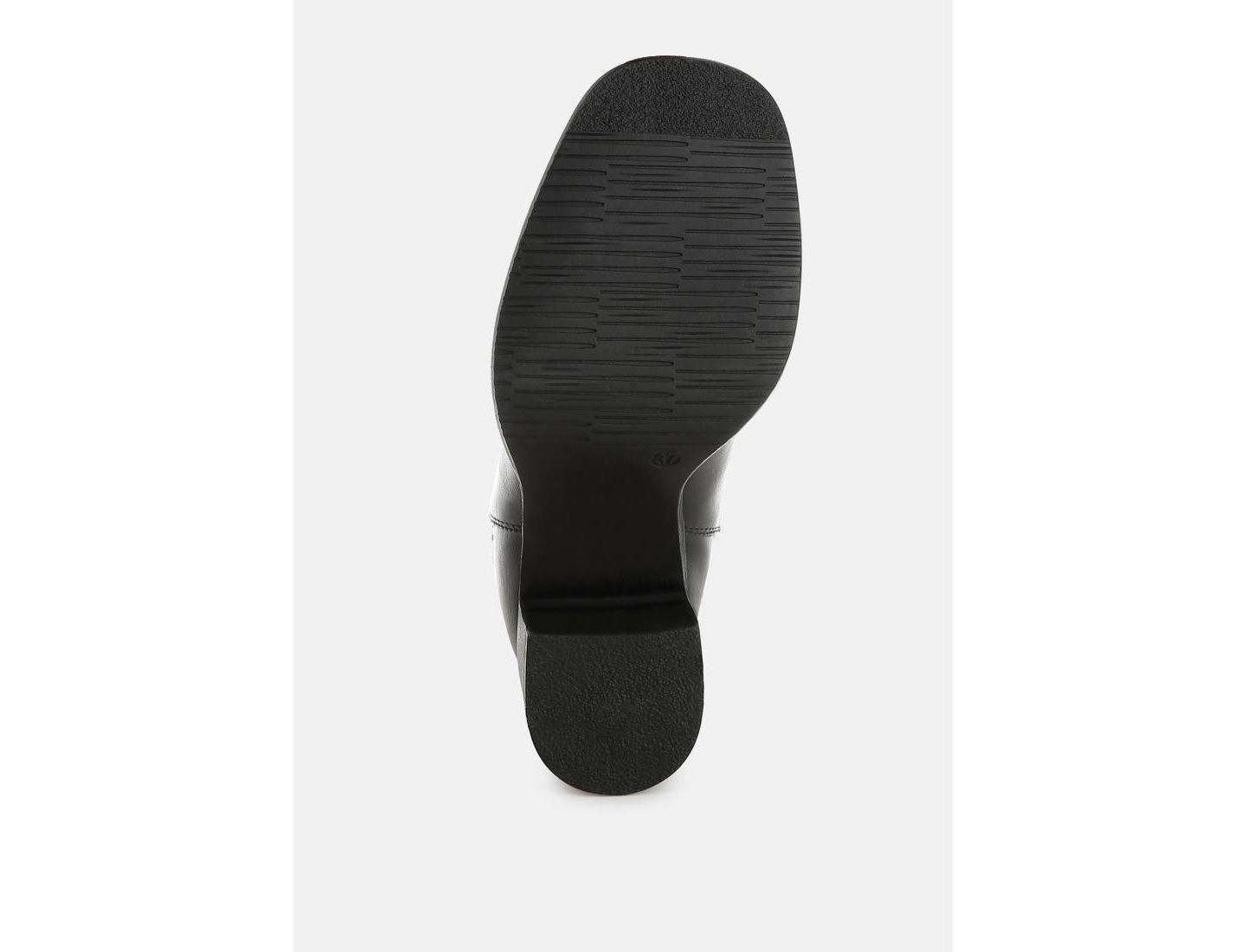 Женские ботинки London Rag Chelsea Boots Round Toe Platform Block Heel Ankle, цвет: Чёрный гладкий — фото 10