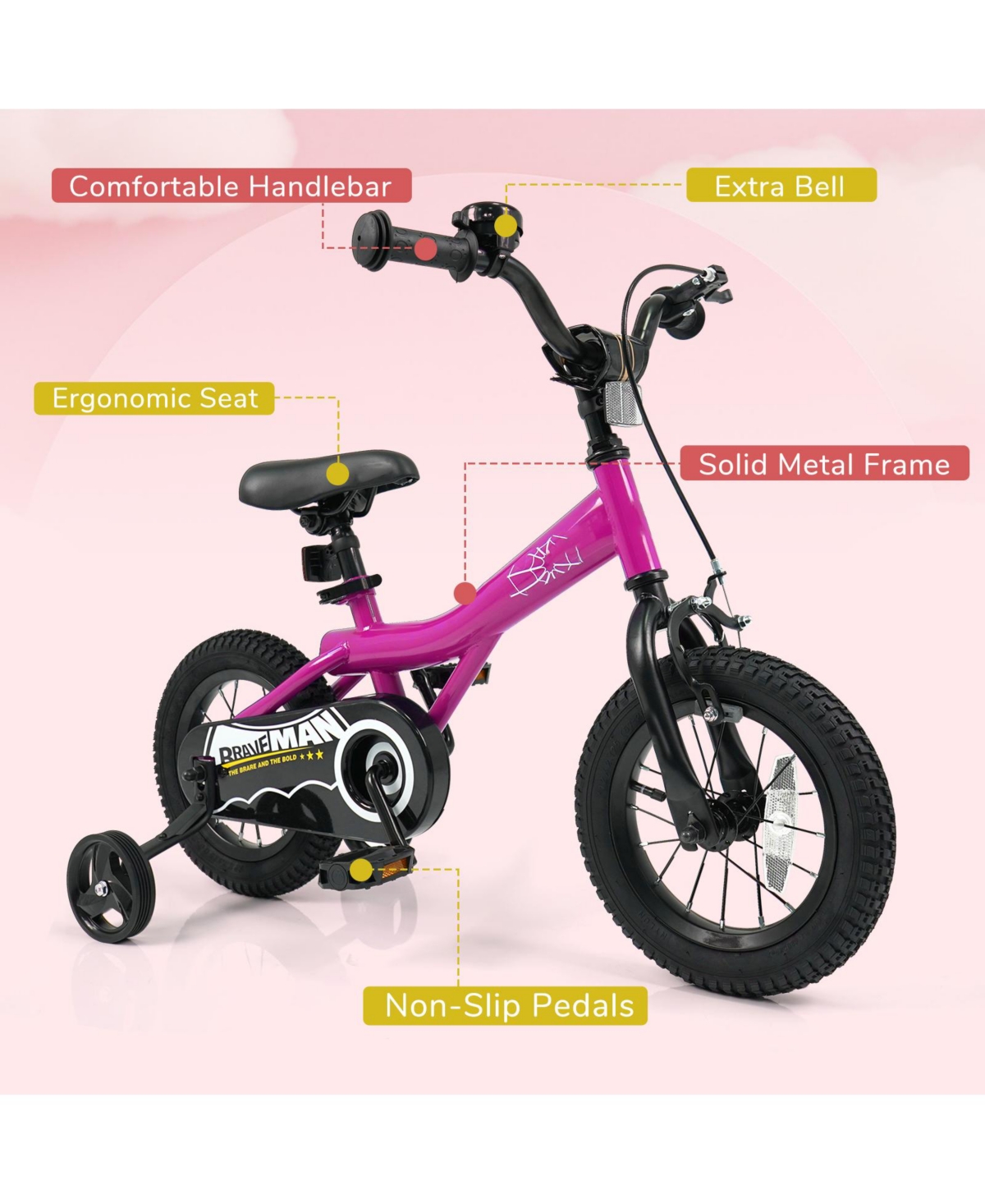 Slickblue Toddler Easy-Learn Bike with Detachable Training Wheels