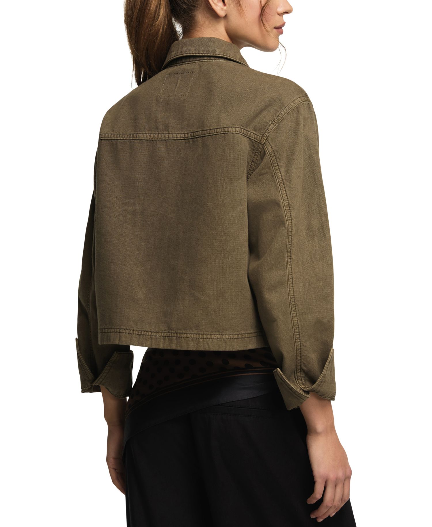 Women's Collared Denim Utility Jacket
