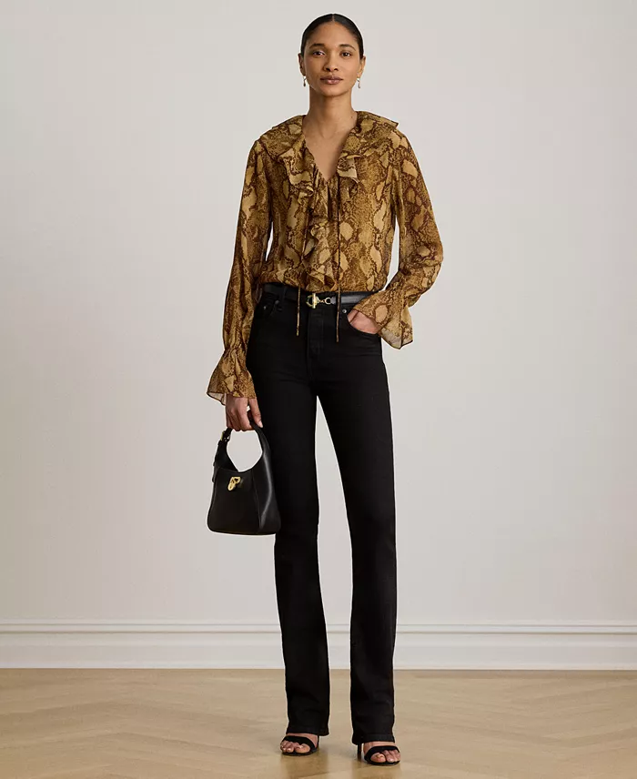 Ruffle-Trim V-Neck Blouse - thumbnail 5
