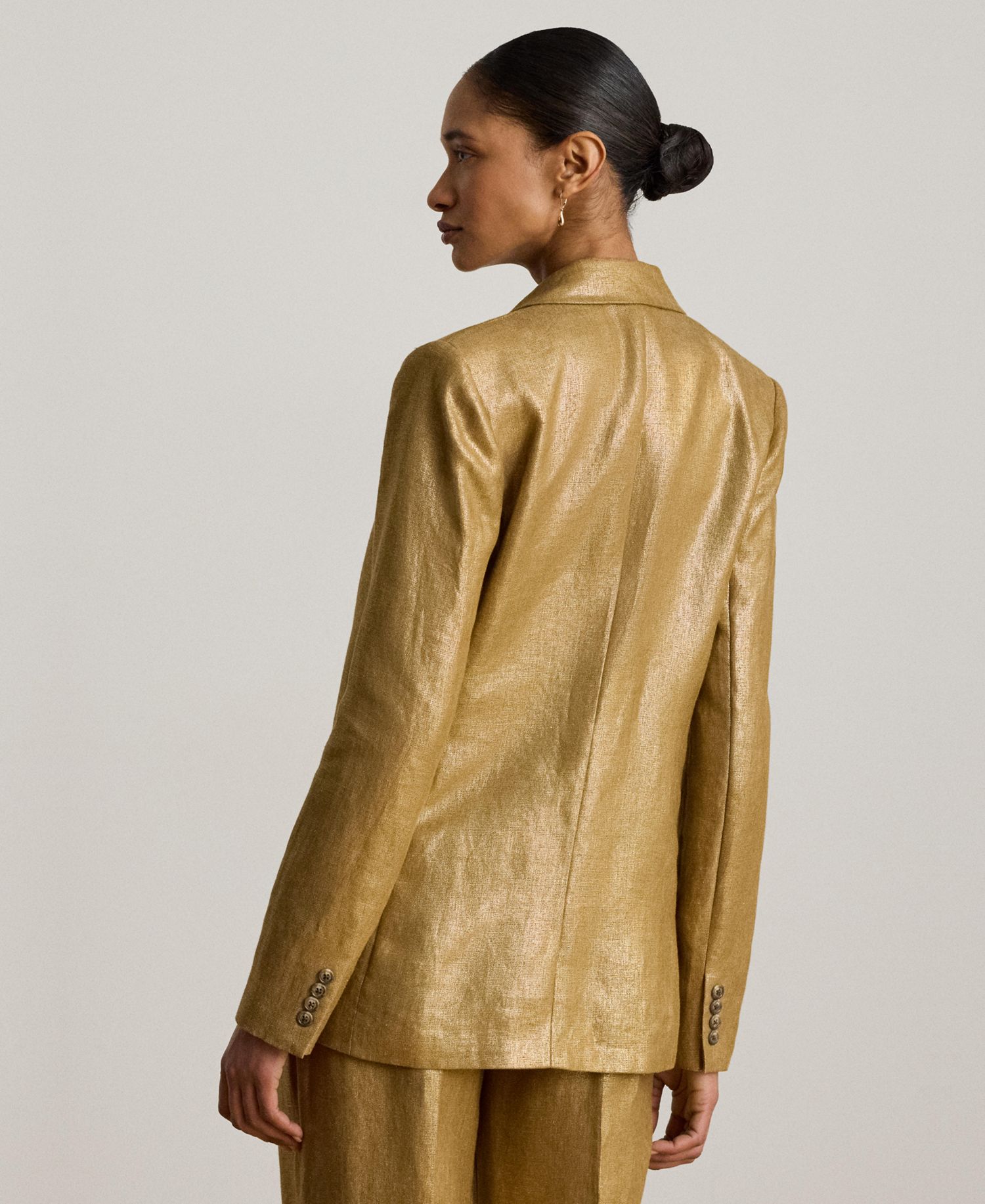Women's Foiled Peak Lapels Long-Sleeve Blazer