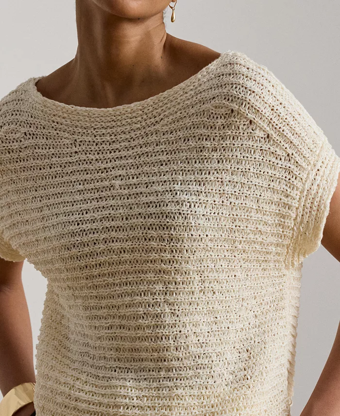 Women's Boat Neck Dropped Shoulder Sweater - thumbnail 3