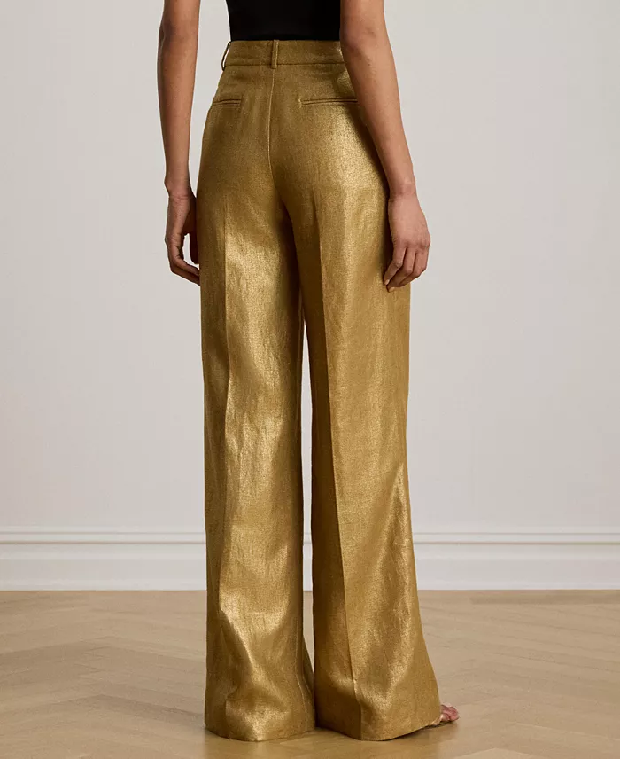 Women's High-Rise Foiled Wide-Leg Pants - thumbnail 4