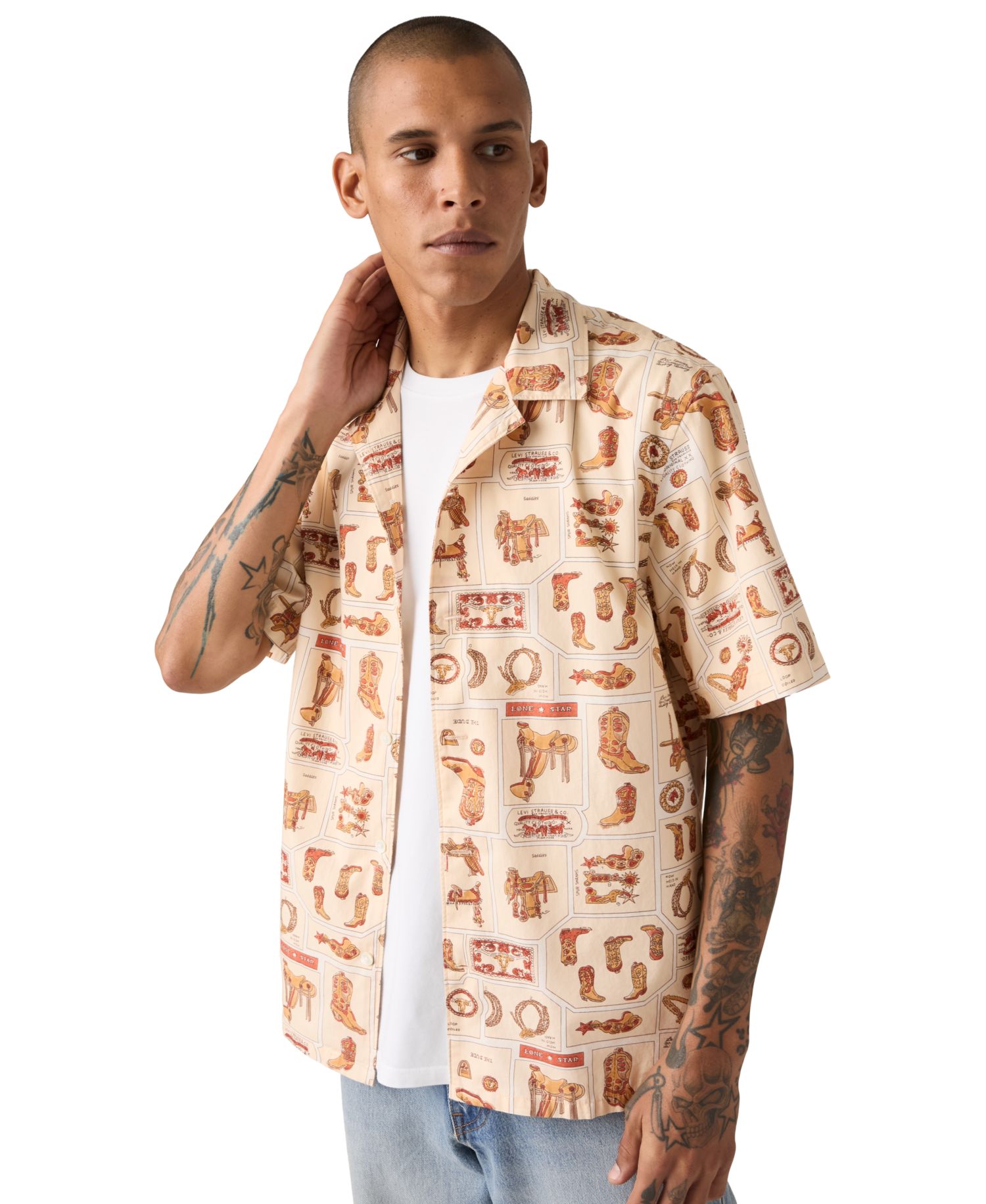 Premium Men's Short-Sleeve Camp Collar Shirt