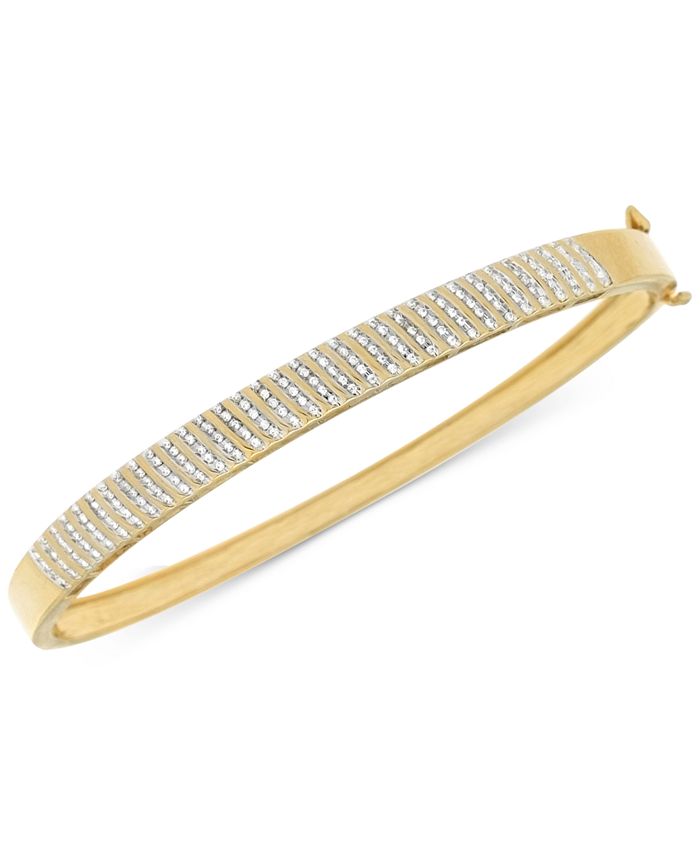 Macy's Diamond Pavé Hinged Bangle Bracelet (1/2 ct. t.w.) in 14k Gold