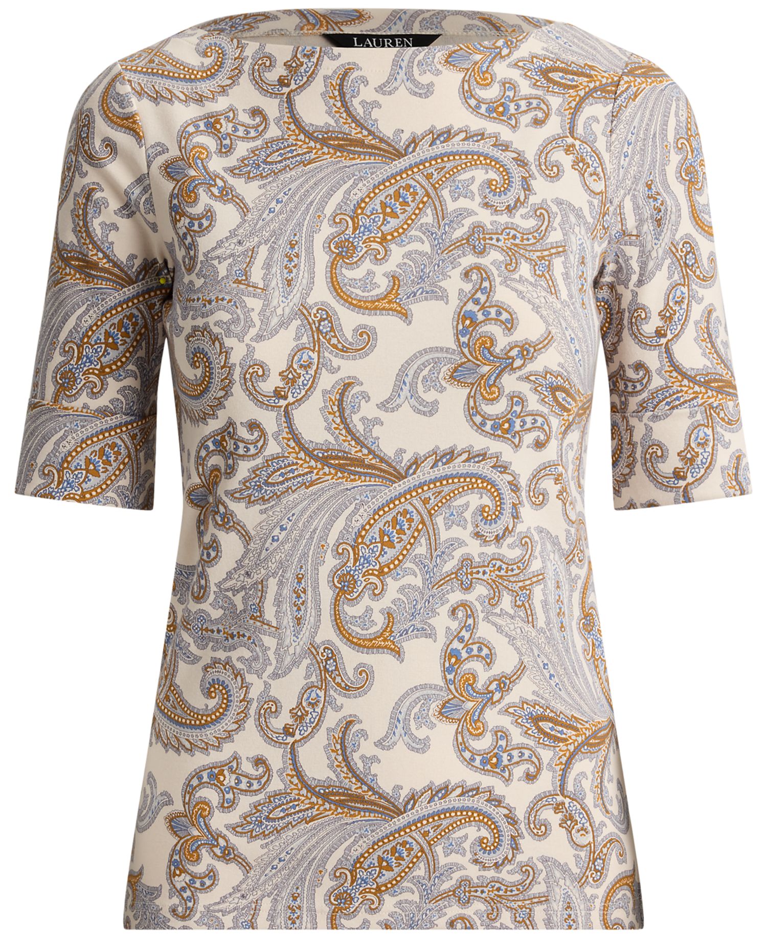 Women's Boat Neck Short-Sleeve Blouse