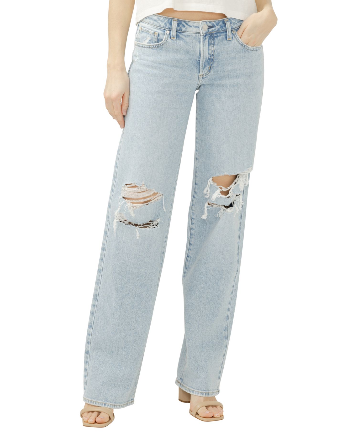 Women's Loose & Low-Rise Straight-Leg Jeans