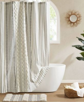 Imani Stripe Chenille Shower Curtain, 72" x 84"