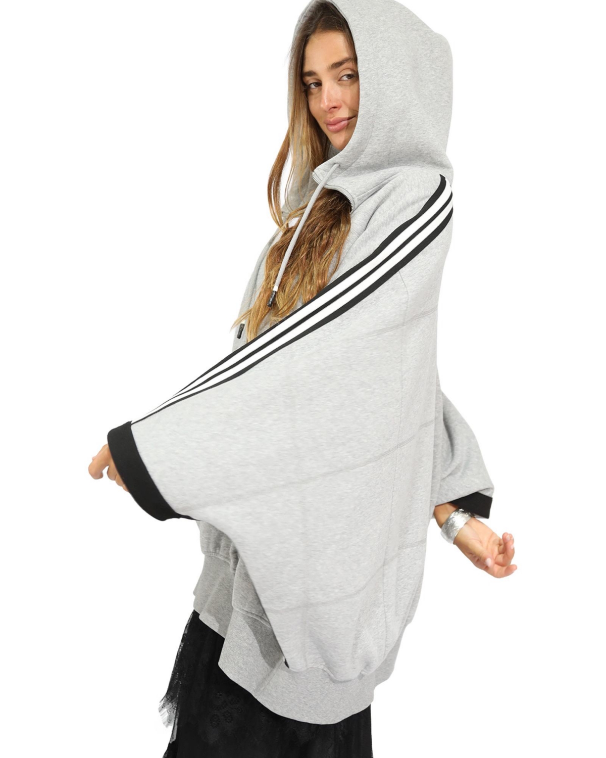 Belle & Bloom Women's and Living by the Ocean Oversized Striped Hoodie