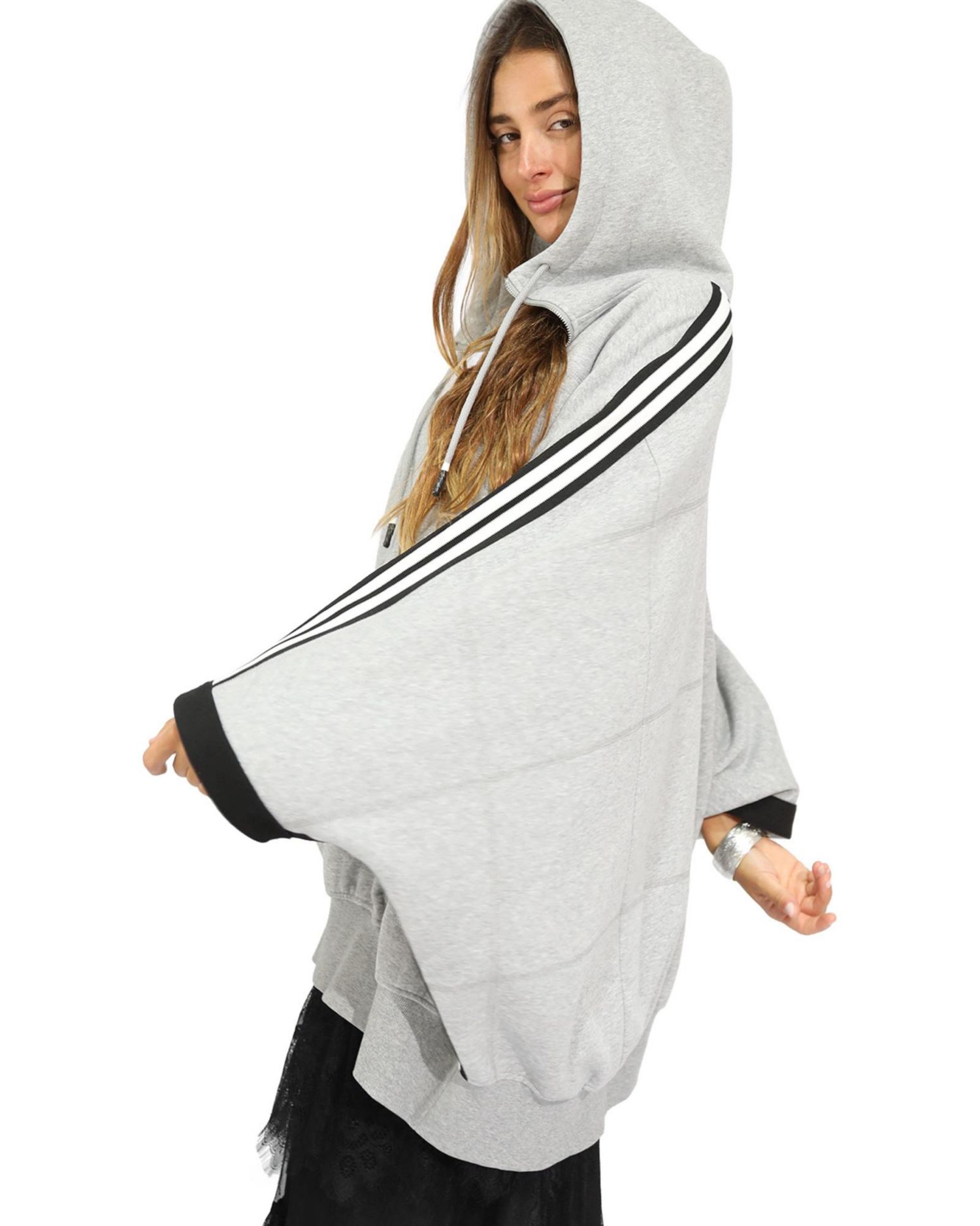 Women's Belle and Bloom Living by the Ocean Oversized Striped Hoodie