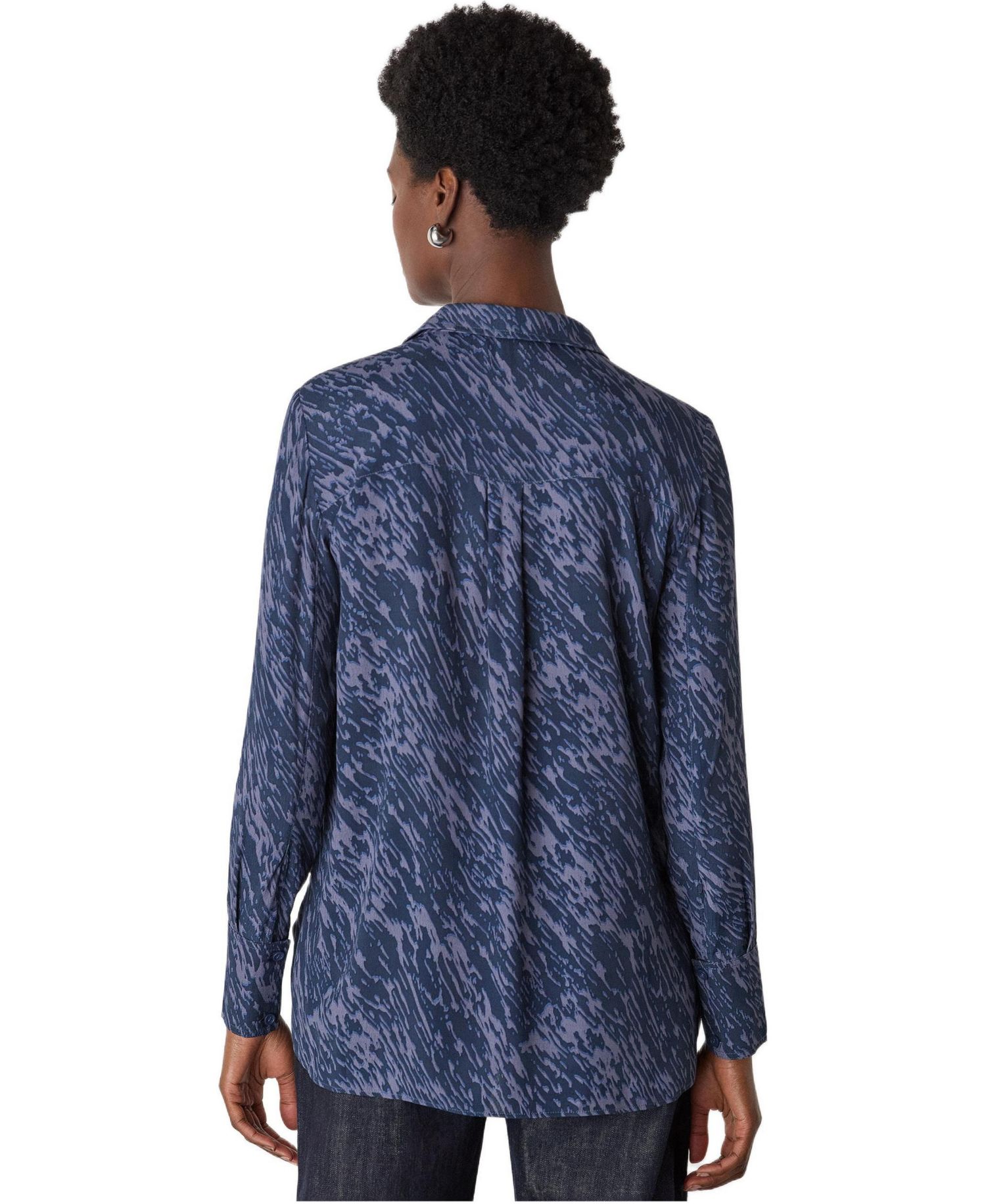 Women's Abstract Marks Collared Shirt