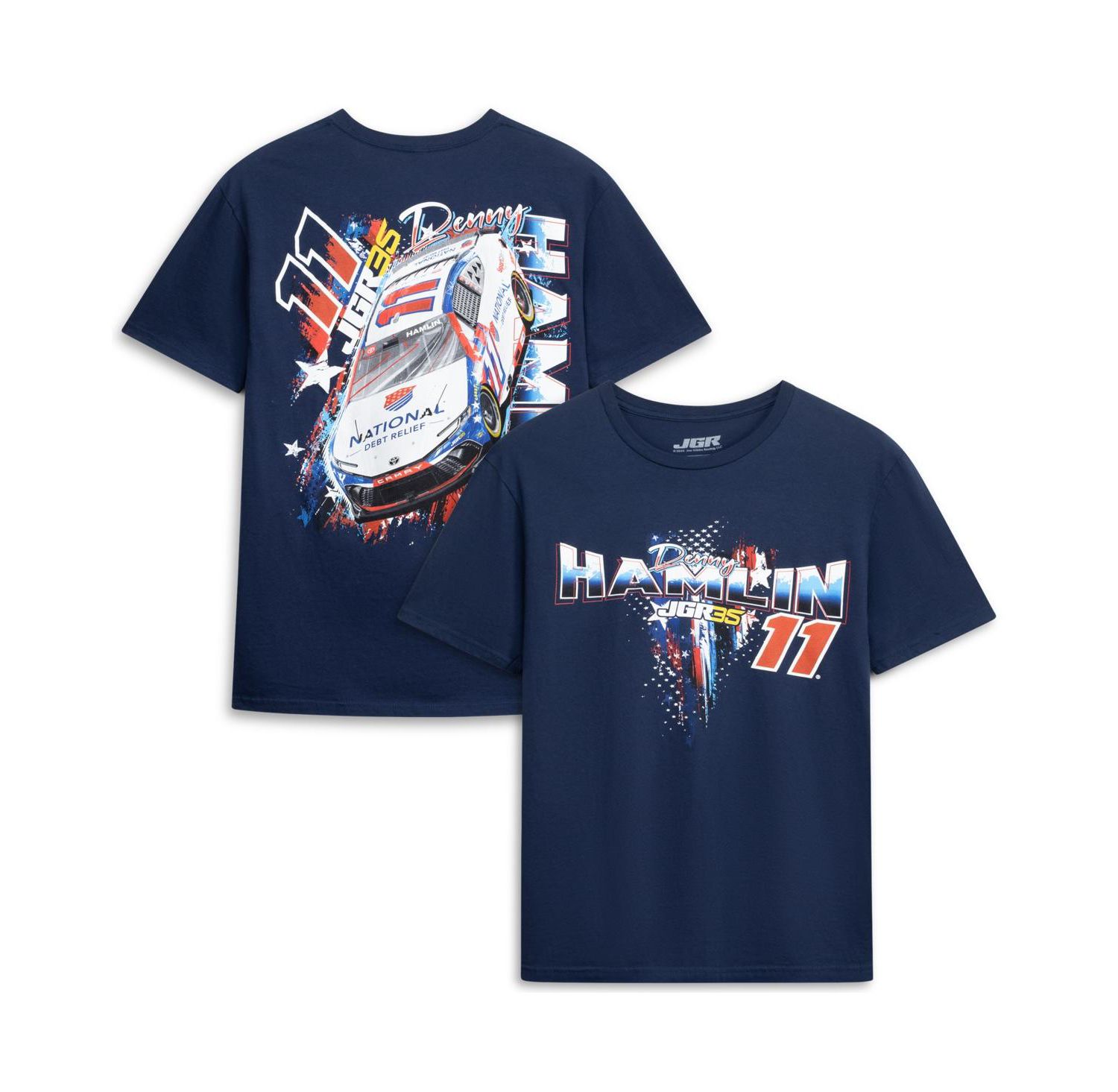 Men's Navy Denny Hamlin 11 Debt Relief T-Shirt
