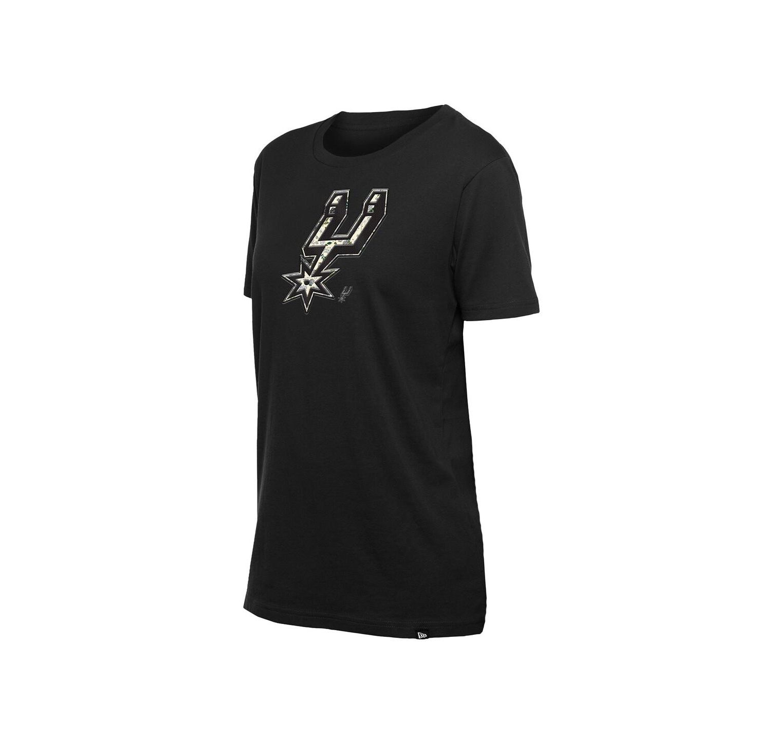 Women's Black San Antonio Spurs Glam Game Flower T-Shirt