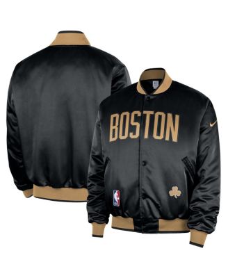 Men's Black Boston Celtics 2025/26 City Edition Remix Courtside Full-Snap Bomber Jacket