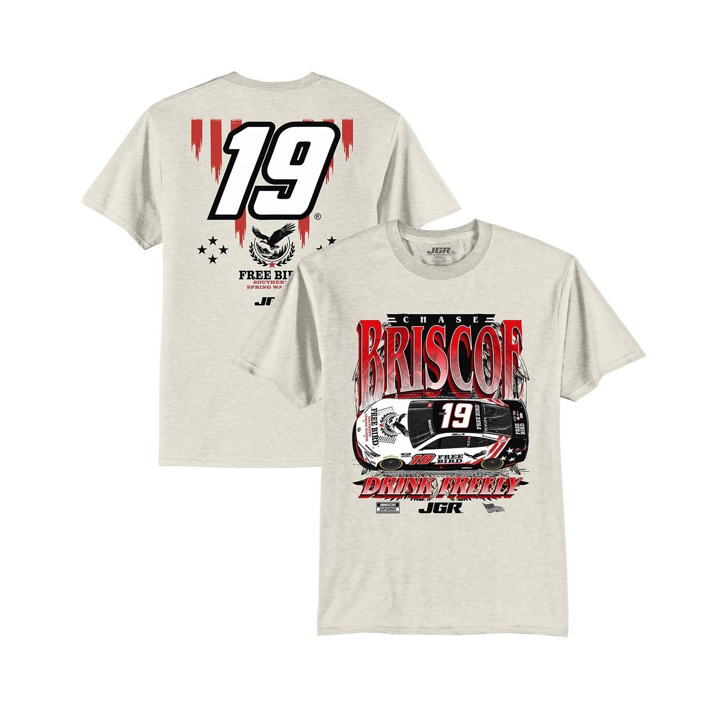 Men's Oatmeal Chase Briscoe 19 Free Bird Southern Spring Water Car T-Shirt