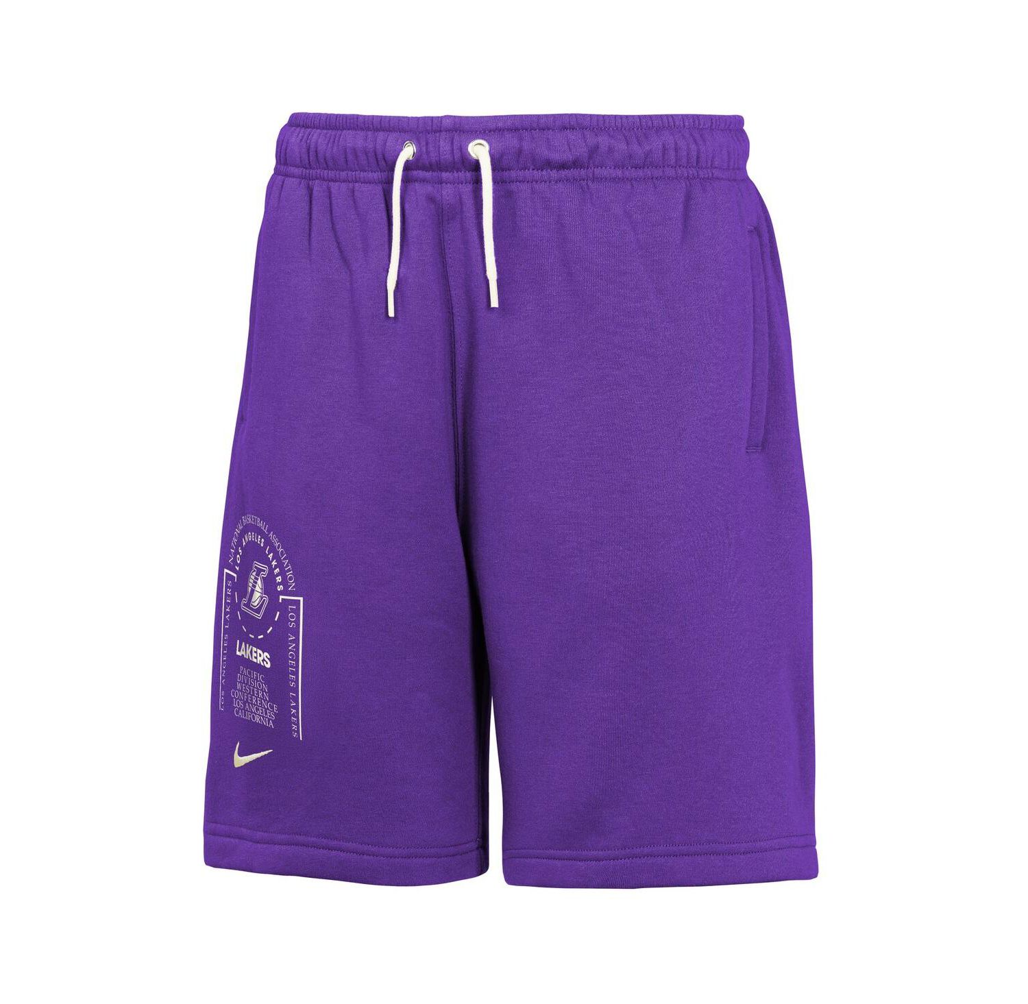 Big Boys and Girls Purple Los Angeles Lakers Courtside Club Fleece Shorts