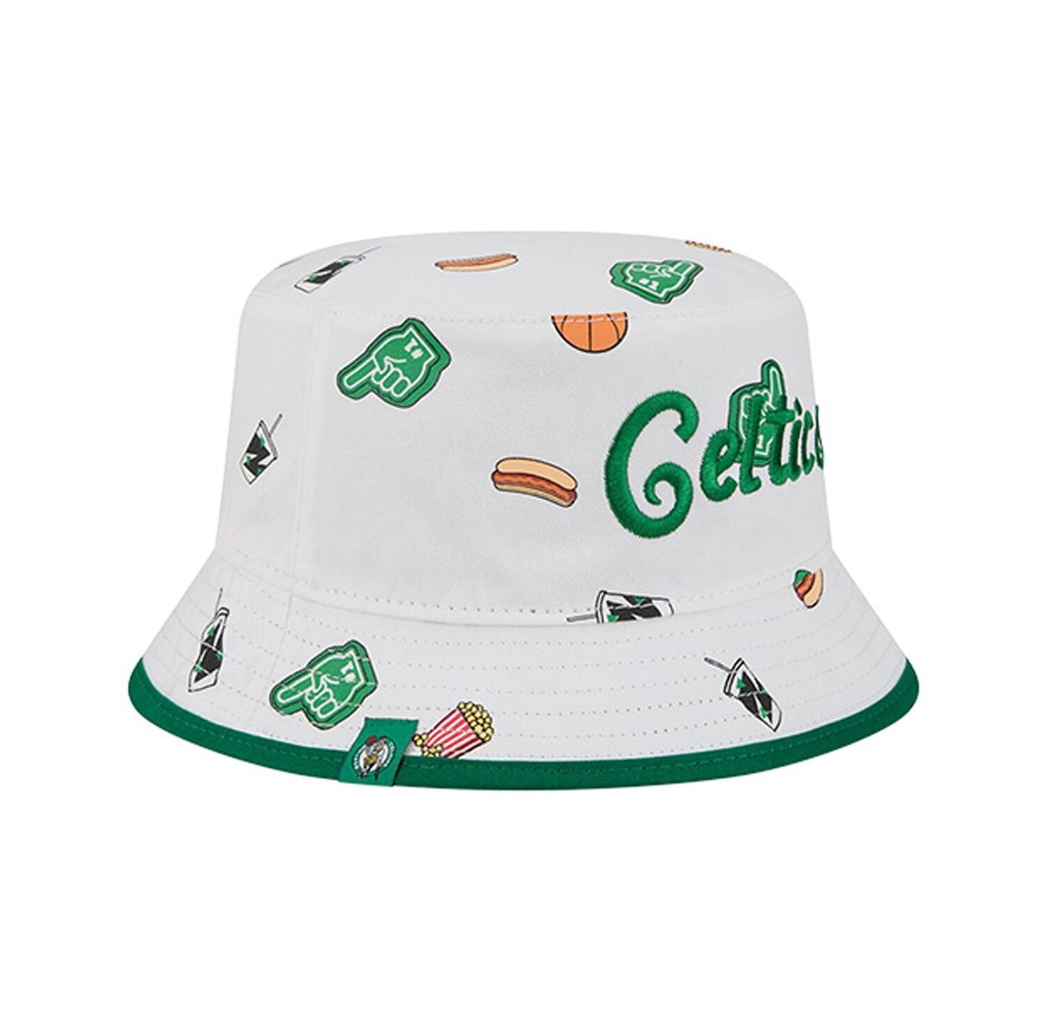Men's White Boston Celtics Team Cheer Reversible Bucket Hat